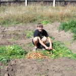 boy gardening